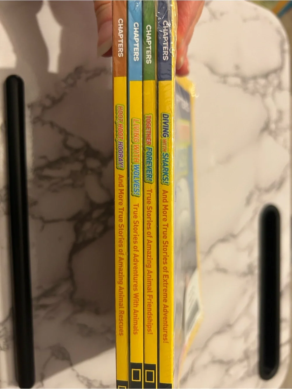 Scholastic National Geographic Kids’ Chapter Books Sharks, Wolves, Owls 4 Pack